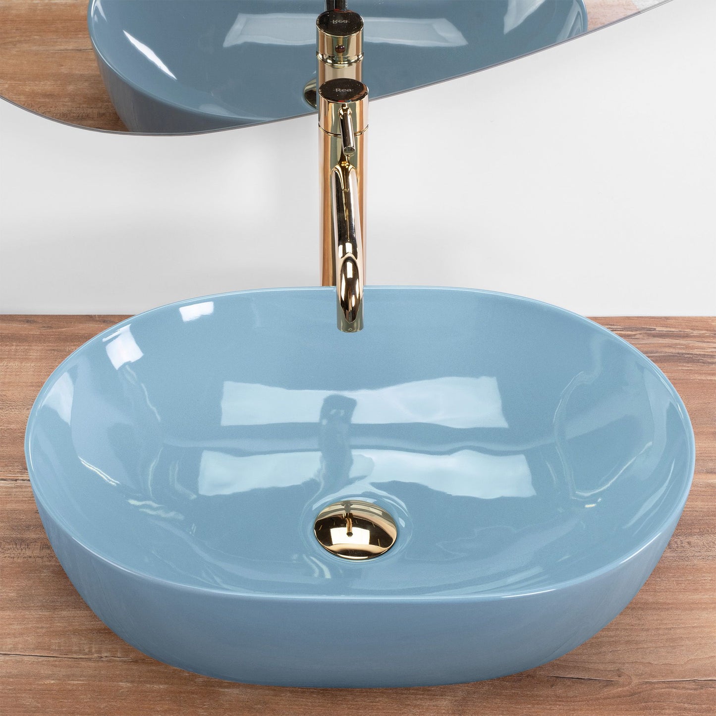 Aufsatzwaschbecken Rea LISA L.BLUE SHINY 2