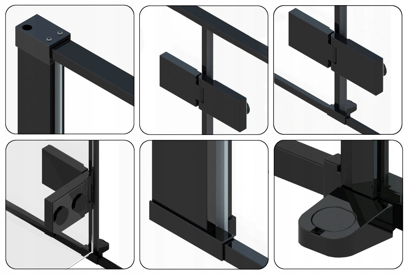 Duschtür FARGO BLACK MAT 120 3