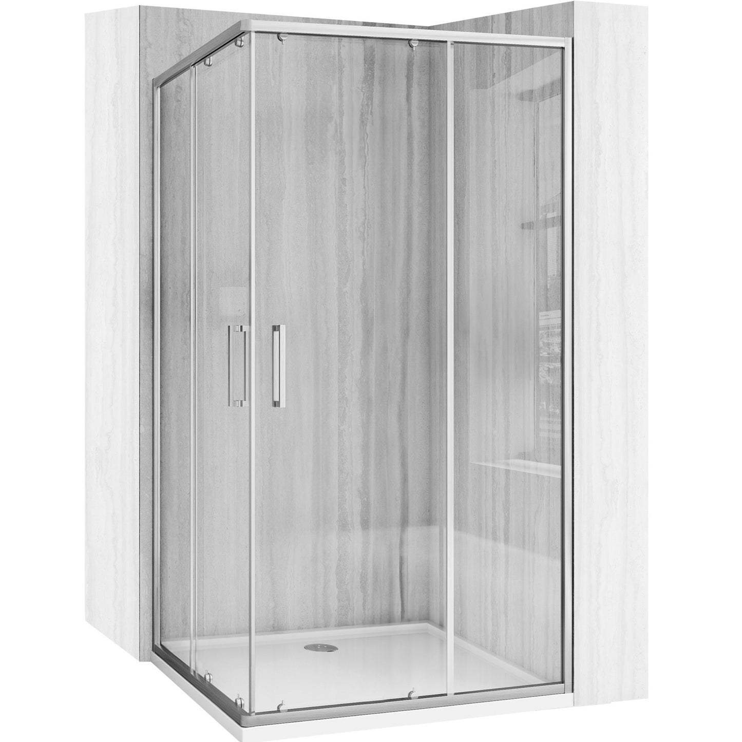 Duschkabine Rea City 80 x 100 Nickel Brush ohne Duschwanne 1