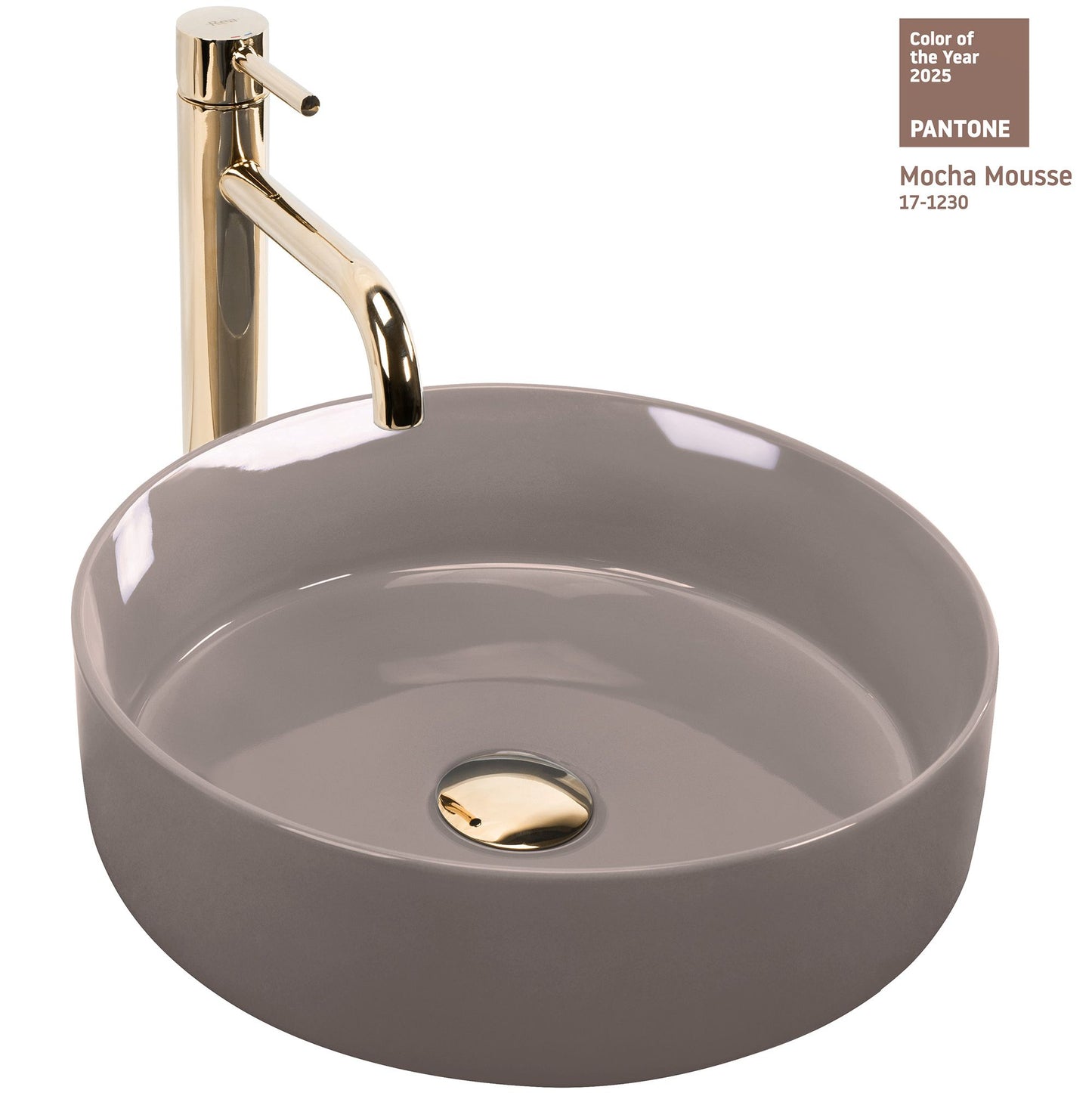 Aufsatzwaschbecken Rea Sami Beige Shiny 1