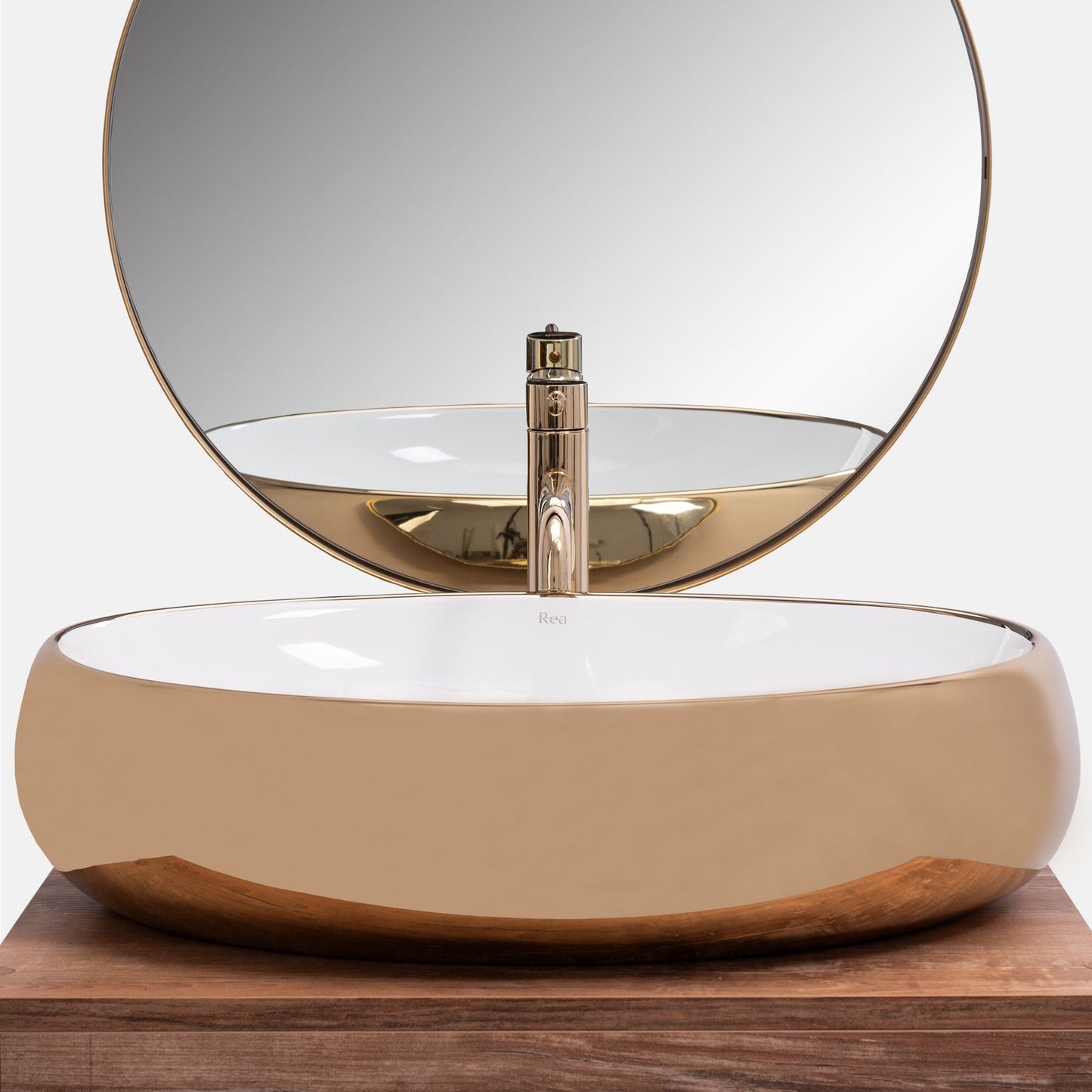 Aufsatzwaschbecken Rea Melania White/Gold 3