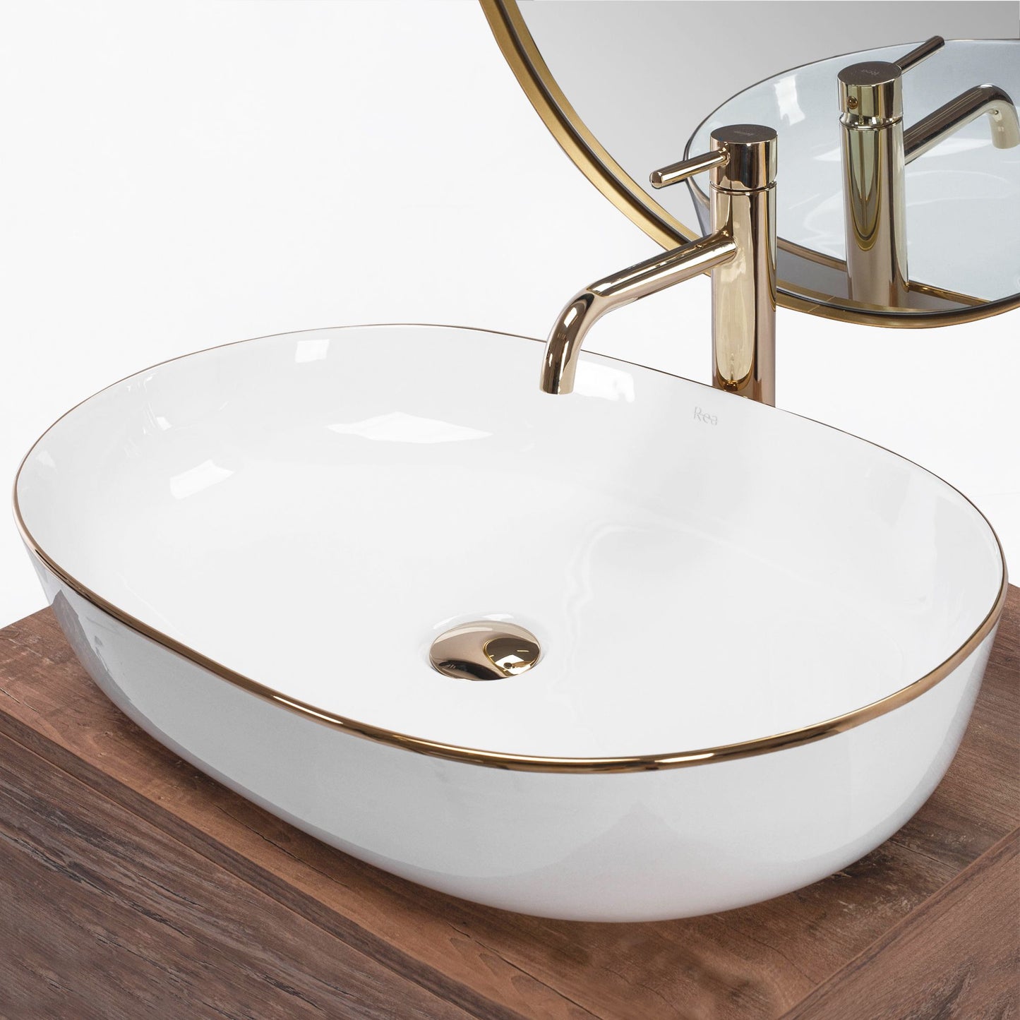 Aufsatzwaschbecken Rea CLEO white Black edge 4