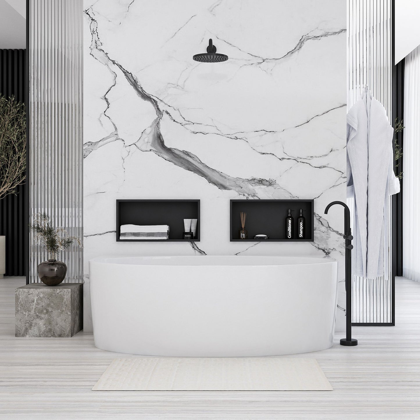 bathroom shelf 30x45 matte black 6