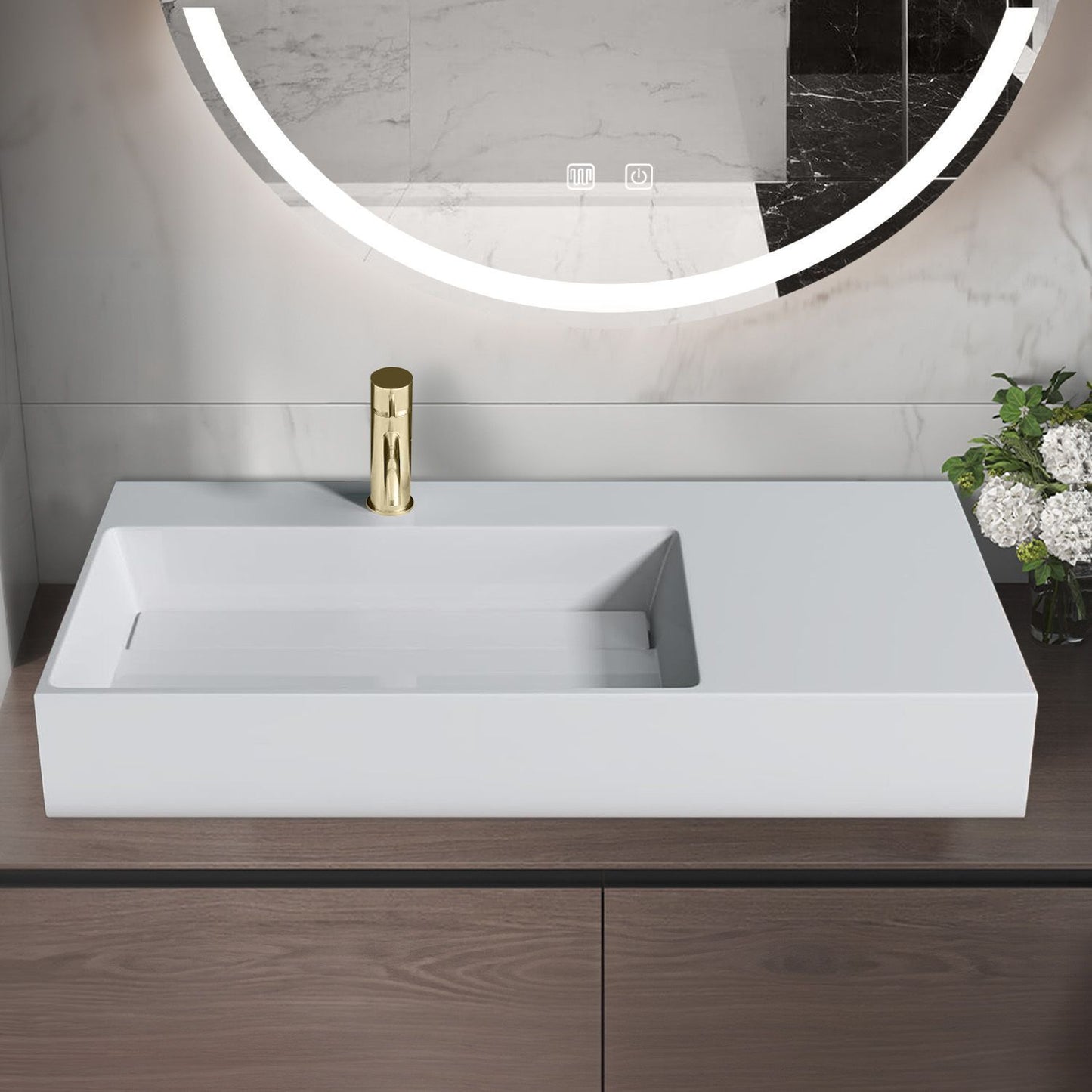 Waschbecken Konglomerat Archi 90 CM White 1