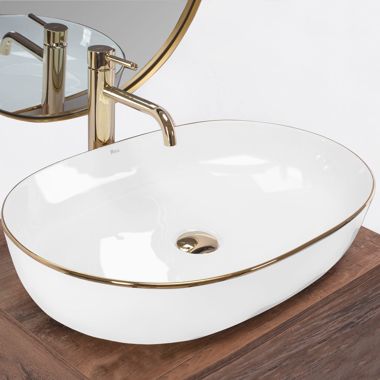 Aufsatzwaschbecken Rea CLEO white Black edge 2