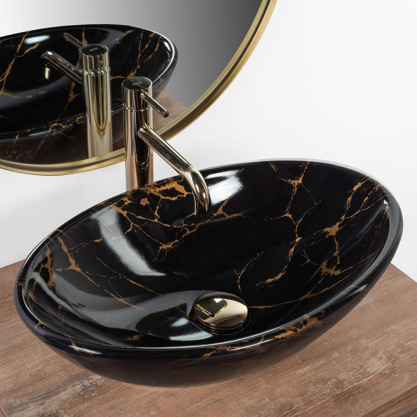 Aufsatzwaschbecken REA Pamela Black Marble Shiny 2