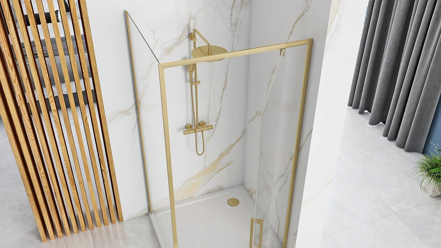 Duschkabine REA Rapid Swing Brush Gold 90 x 80 5
