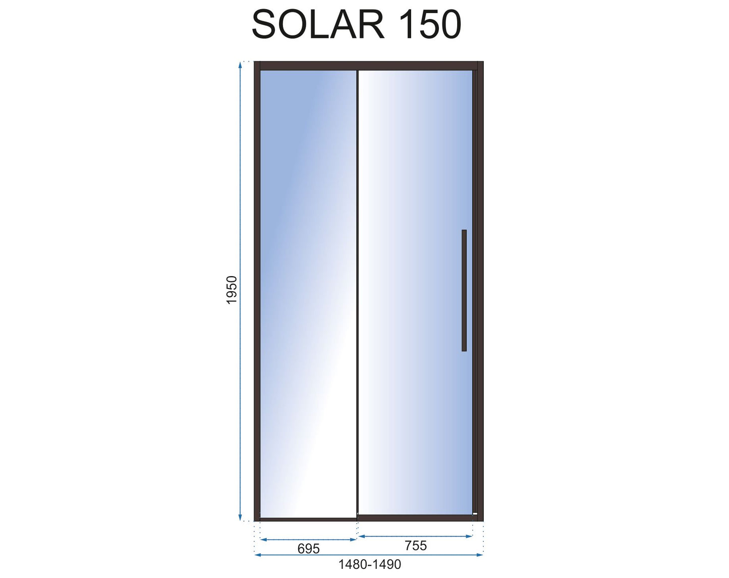 Duschtür SOLAR BLACK MAT 150 5