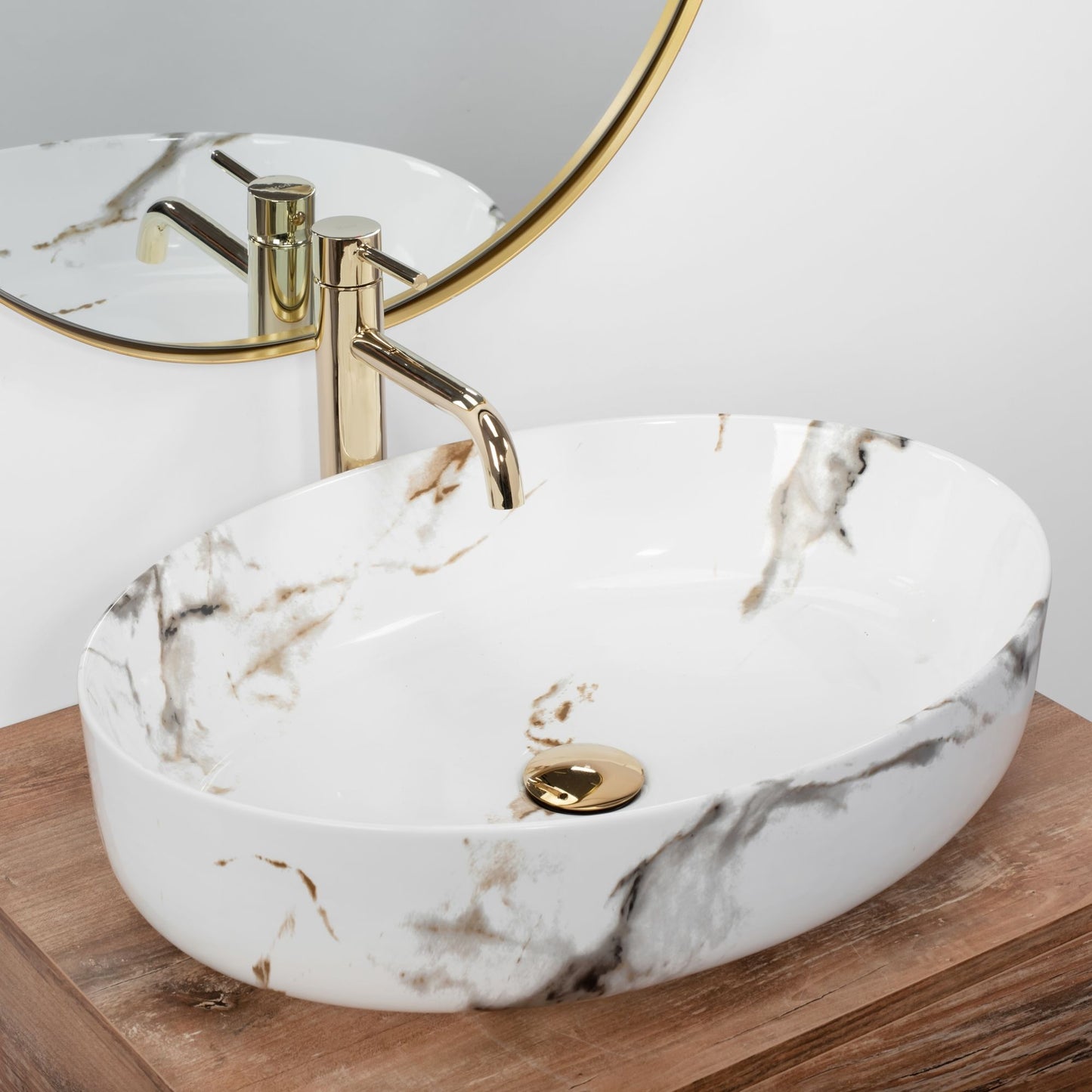 Aufsatzwaschbecken REA Queen Carrara Shiny 2