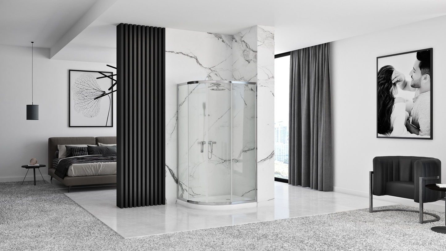 Duschkabine REA Look Chrome 80x80 Mit weißer Duschwanne Look 8