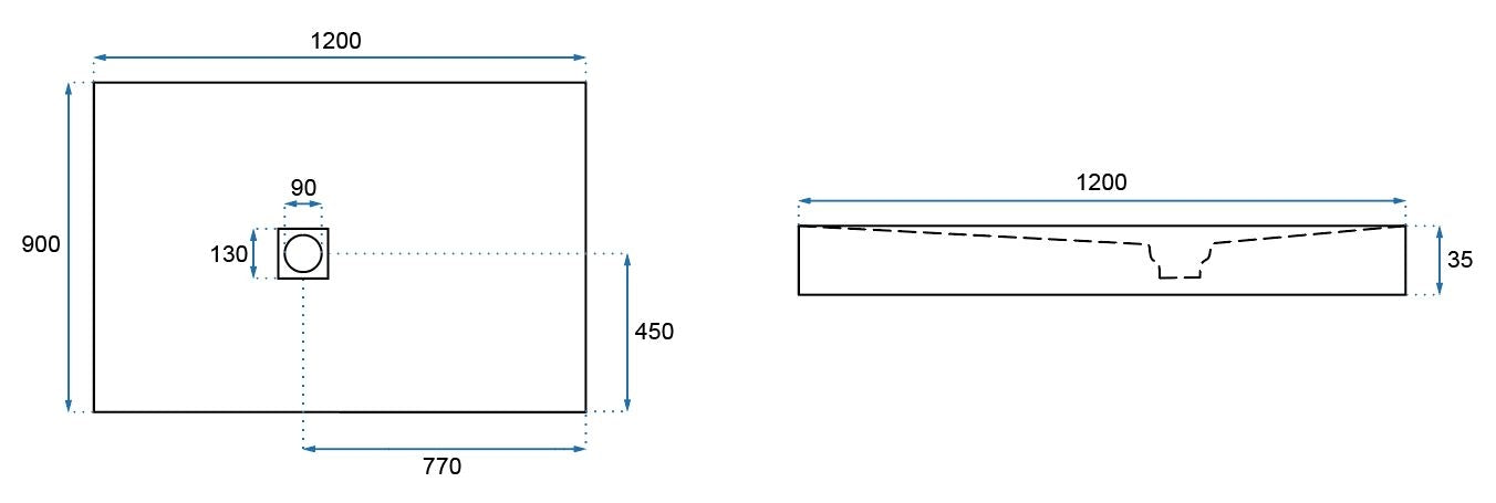 Rea Stone Duschwanne 90 x 120 7
