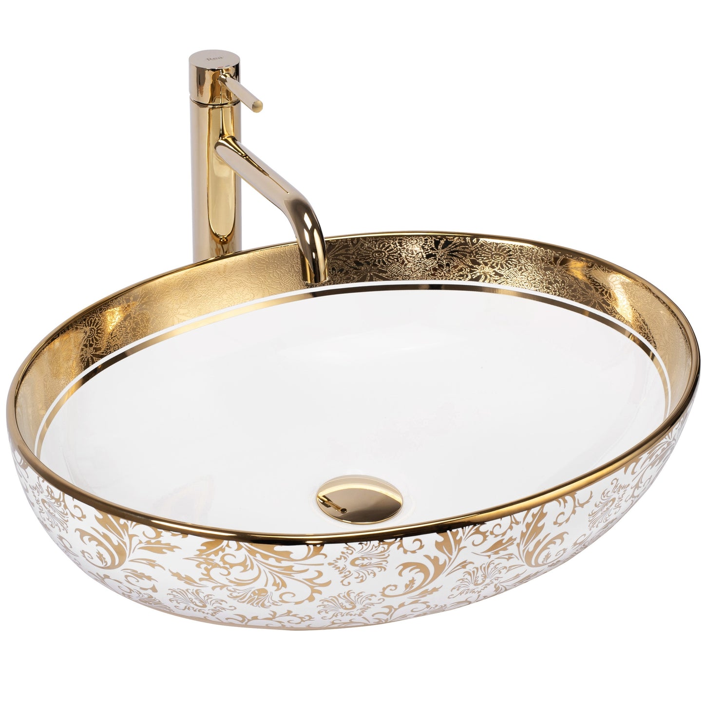 Aufsatzwaschbecken Rea Margot White/Gold 2