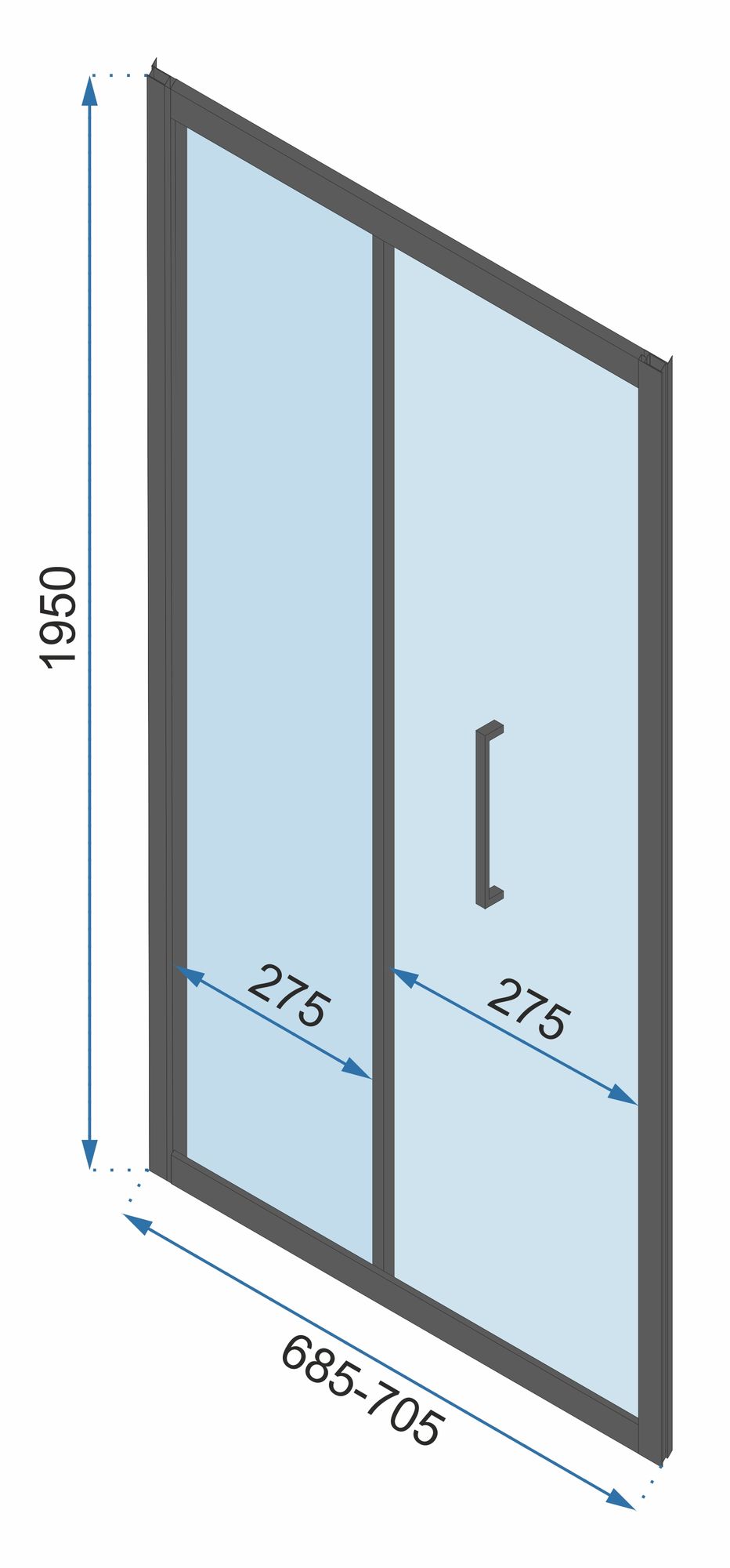 Duschkabine Rapid Fold Wandmontage 90 x 80 13