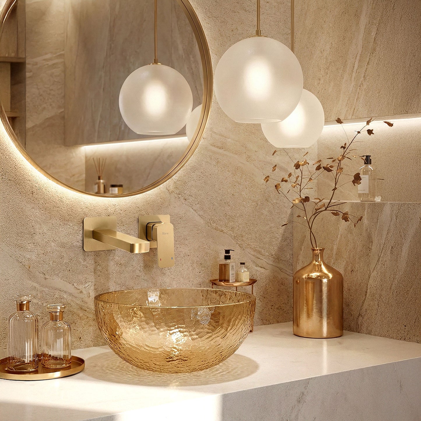 Unterputz Armatur REA Arlo Brush Gold  8