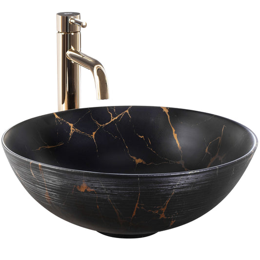 Aufsatzwaschbecken Rea Nadia Black Marble Brush 1