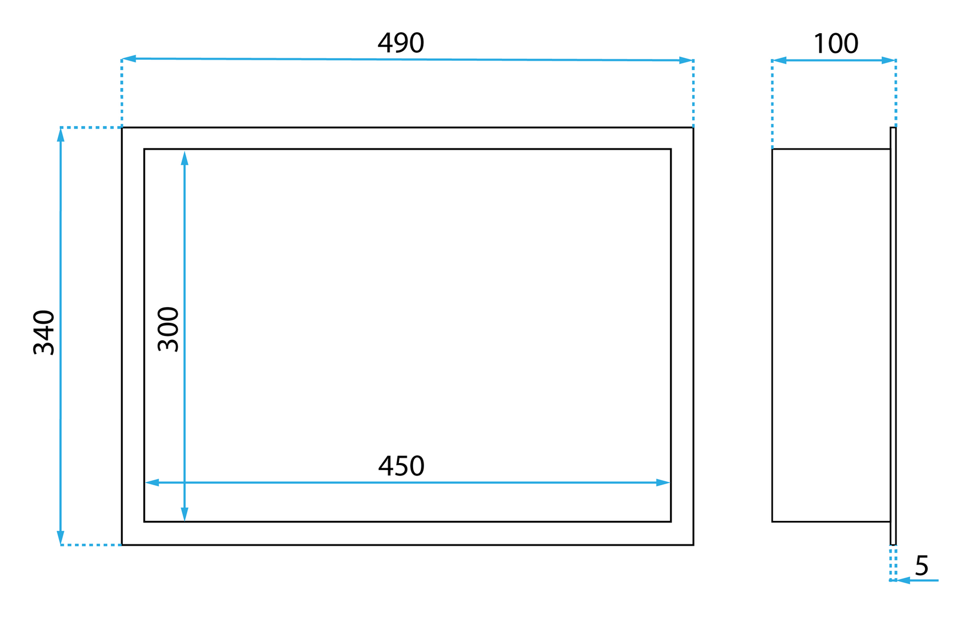 Wandeinbau-badezimmerregal Led 30x45 Steel Brush  7