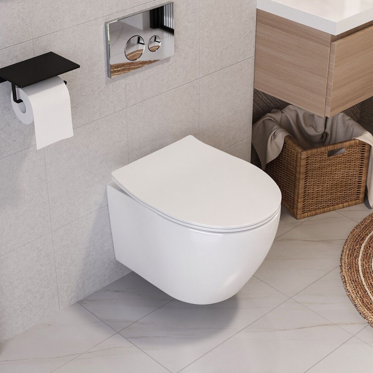 WC Schüssel Carlo Flat Mini Rimless + Bidet Carlo Mini 8