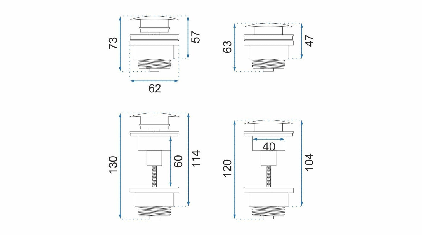 Waschbecken-siphon Klik-klak Universal Rea Titan  6
