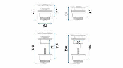 Waschbecken-siphon Klik-klak Universal Rea Titan  6