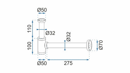 Siphon + Klik-Klak universell Chrom  6
