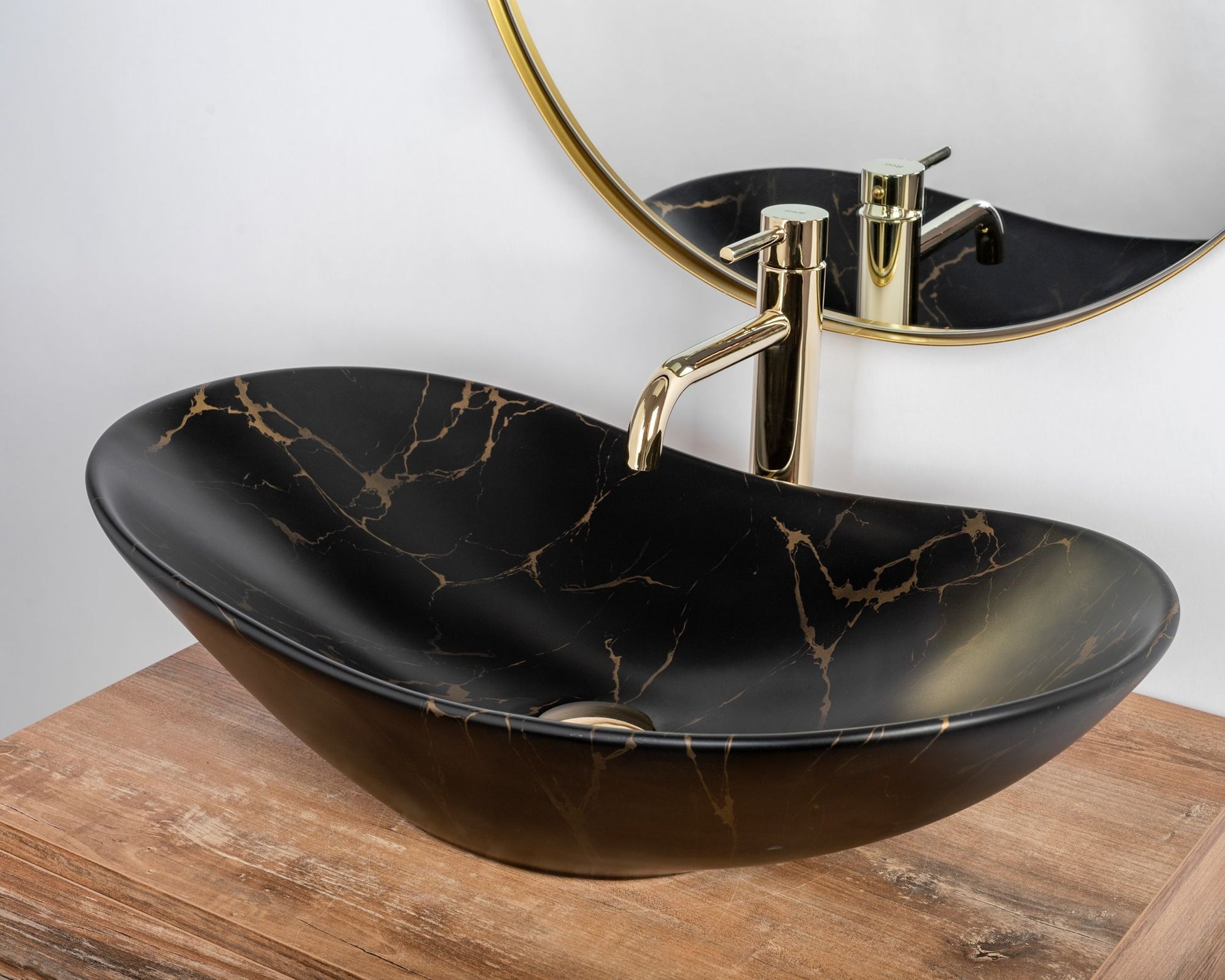 Aufsatzwaschbecken Rea Royal 60 Black Marble Mat 5