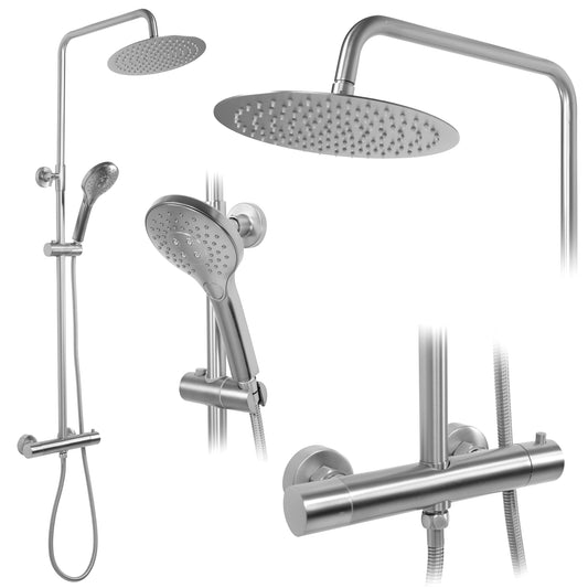 Duschgarnitur mit Thermostat REA VINCENT NICKEL BRUSH INOX  1