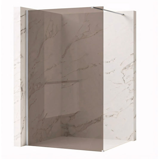Duschwand Rea Flexi Brown / Chrome 80  1
