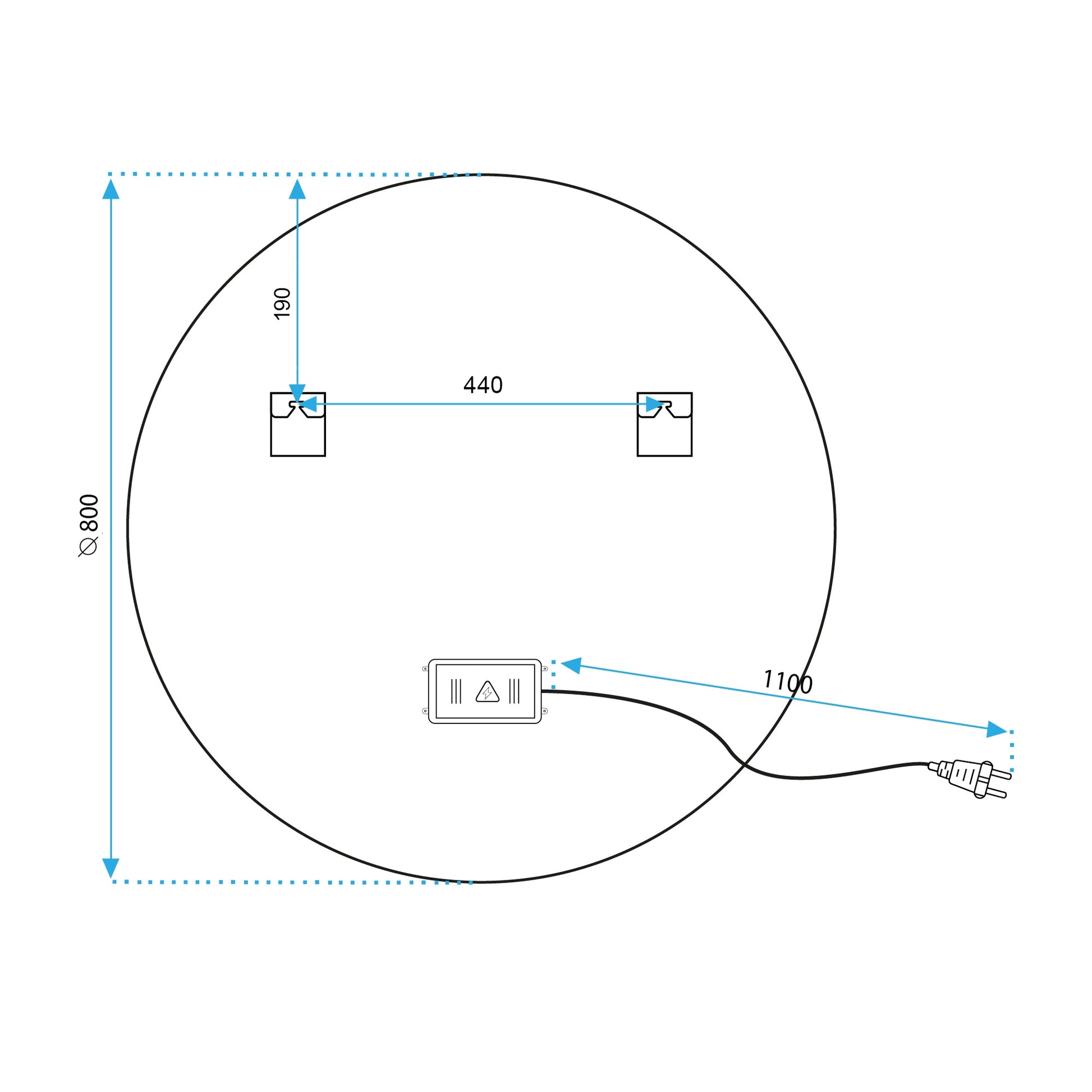 Spiegel LED BLUETOOTH FFJ 80cm  11