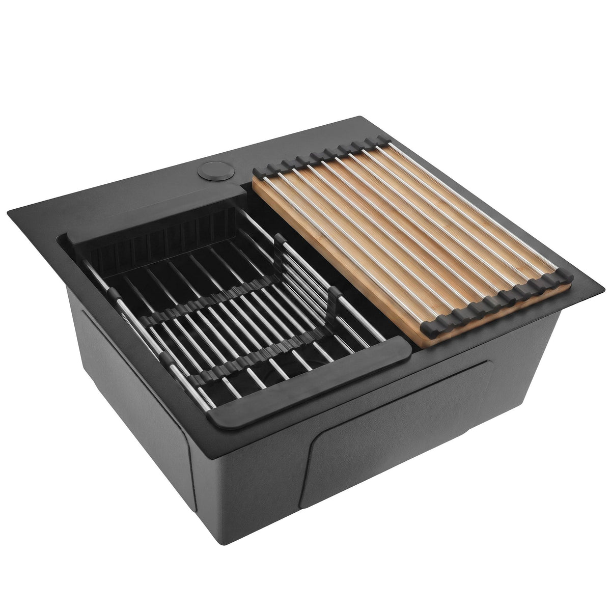 Stahlspüle Mit 3-teiligem Zubehörset REA Leo 50 Black 1