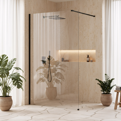 Duschwand Rea Flexi Transparent / Black 120  4
