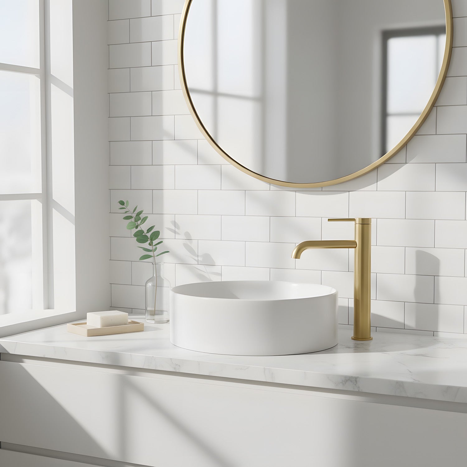 Waschbeckenarmatur Rea Spot Brush Gold High  4