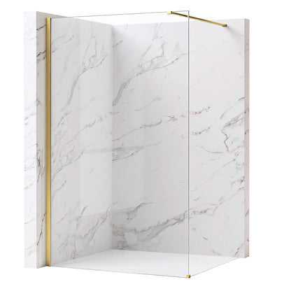 Duschwand Rea Flexi Transparent / Brush Gold 70  1