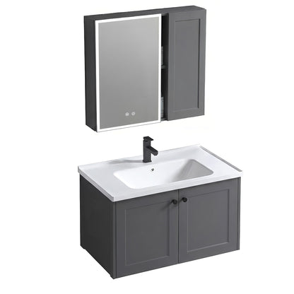 Badezimmermöbel-Set mit Waschbecken Monti 60cm Grey  5