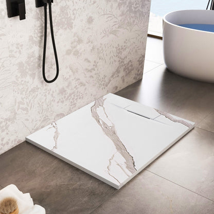 Duschtasse Bazalt CARRARA WHITE 90x90  1