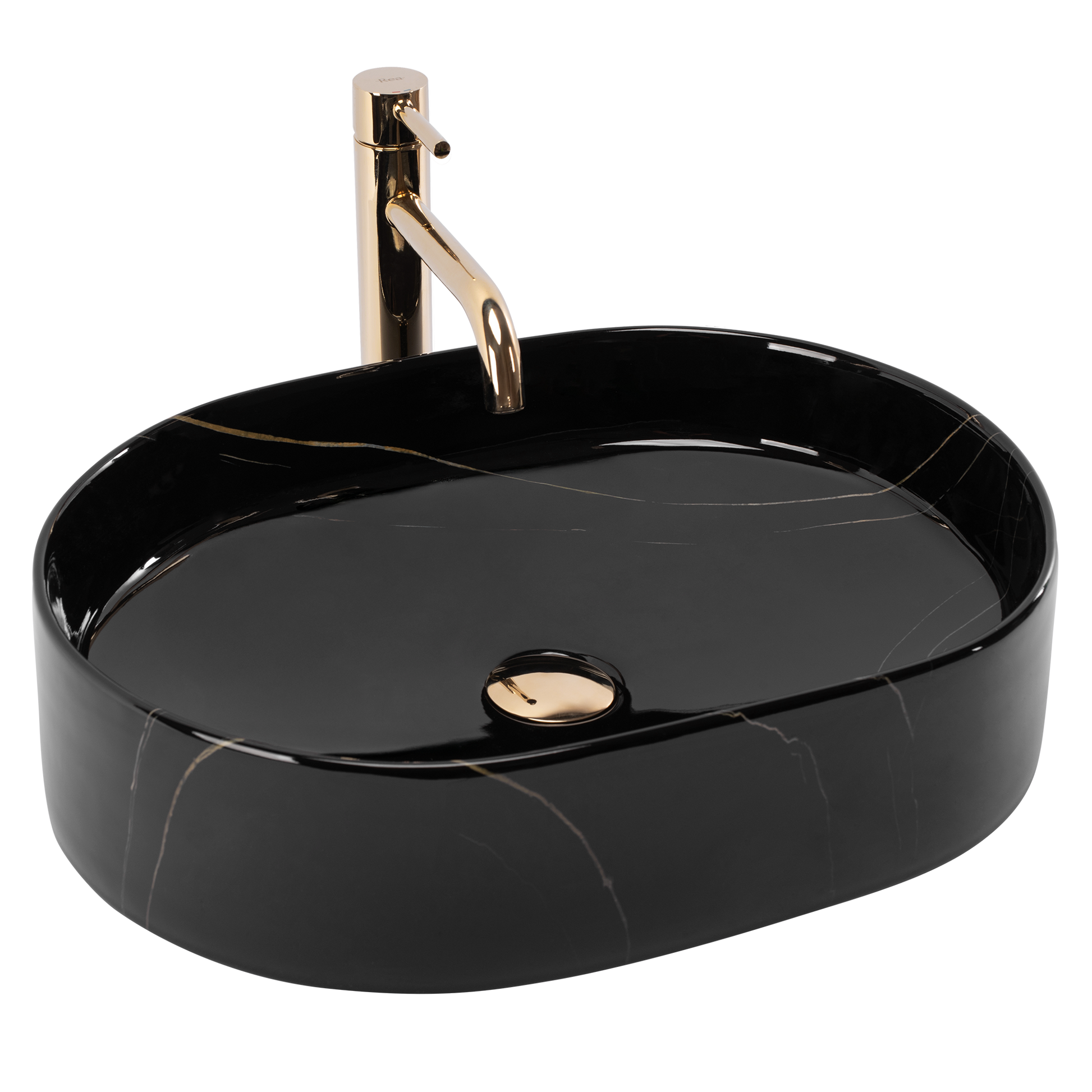 Aufsatzwaschbecken Rea Nadia 50 Black Stone  1