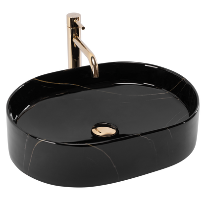 Aufsatzwaschbecken Rea Nadia 50 Black Stone  1
