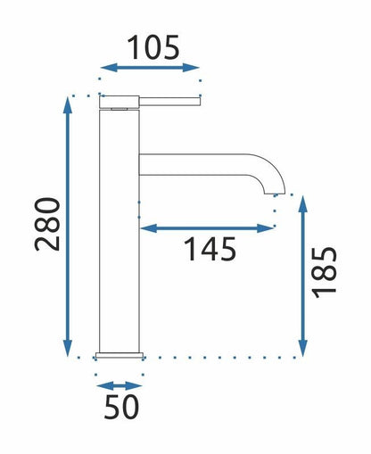Waschbeckenarmatur Rea Spot Brush Nickel High  3