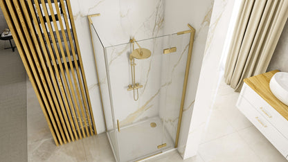 Duschkabine REA Hugo 100x80 Gold Brush  6
