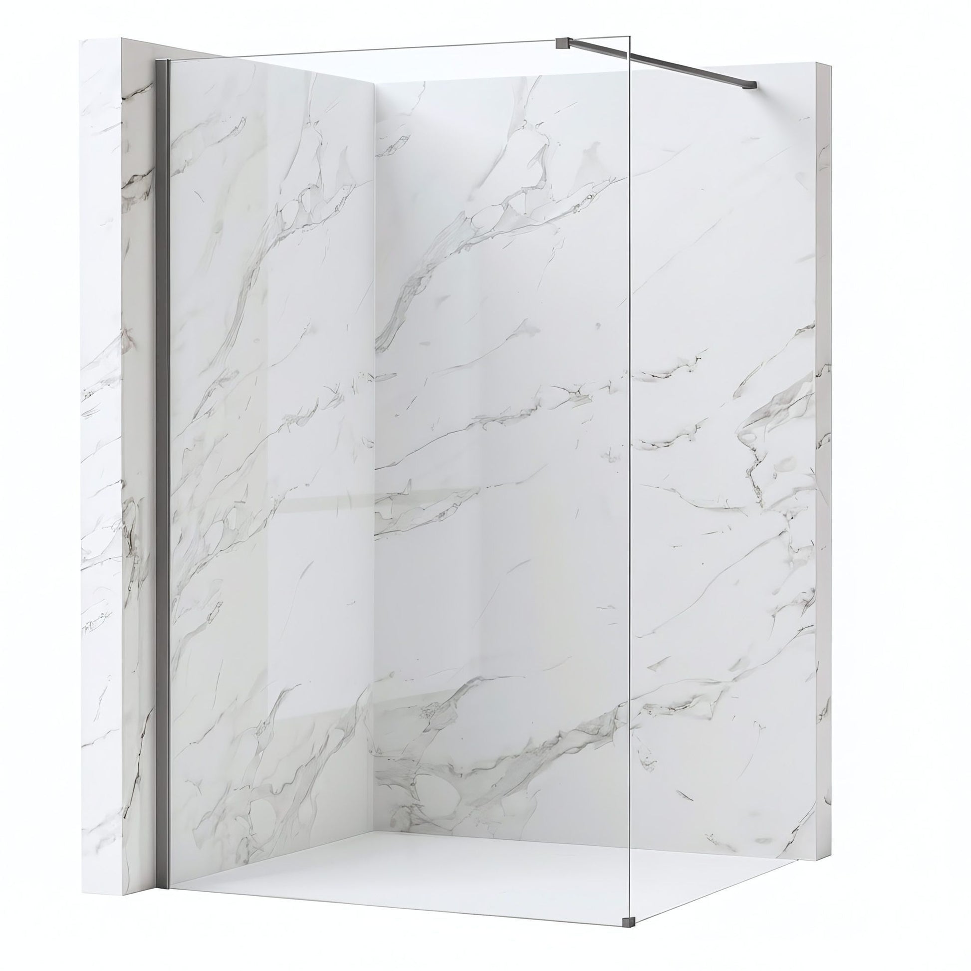 Duschwand Rea Flexi Transparent / Titan 140  1