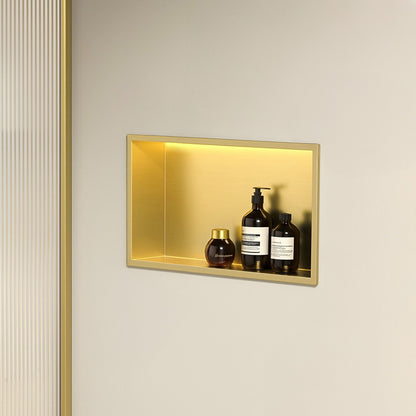 Wandeinbau-badezimmerregal Led 30x45 Brush Gold  2