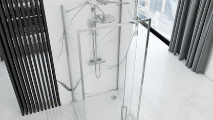 Duschkabine Rea Rapid Swing Chrome Wandmontage 100x90 13