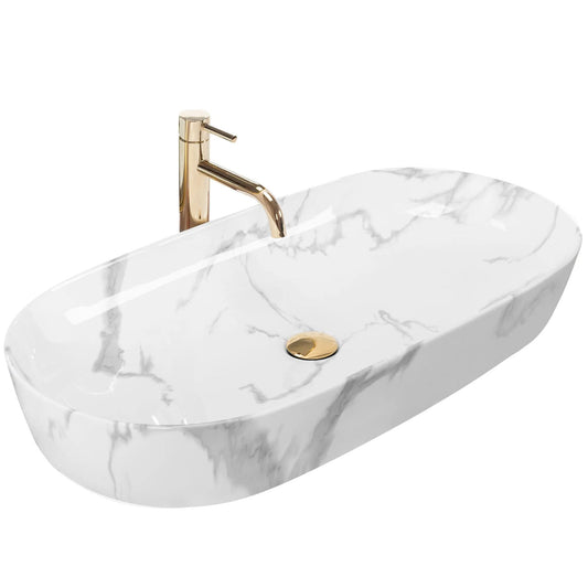 Aufsatzwaschbecken REA CLEO 81 Shiny Marmo 1
