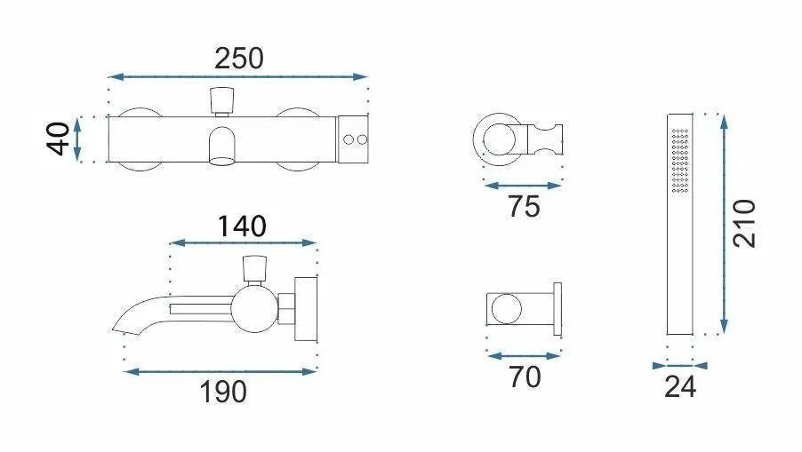 Wannenarmatur Rea Lungo Grip Brush Copper  6