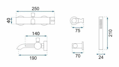Wannenarmatur Rea Lungo Grip Brush Copper  6