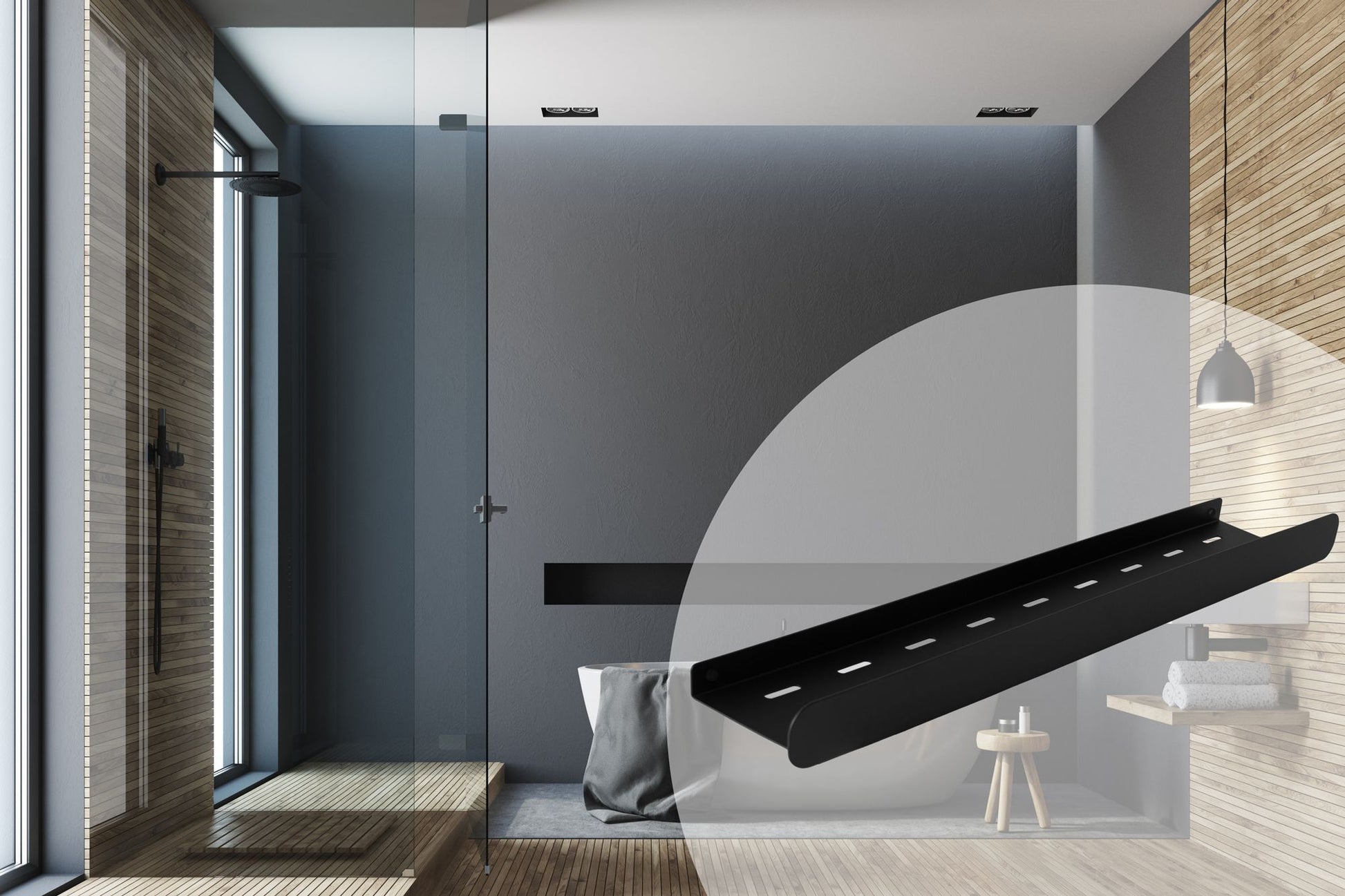 Badezimmerregal SF03 60cm black matt  7