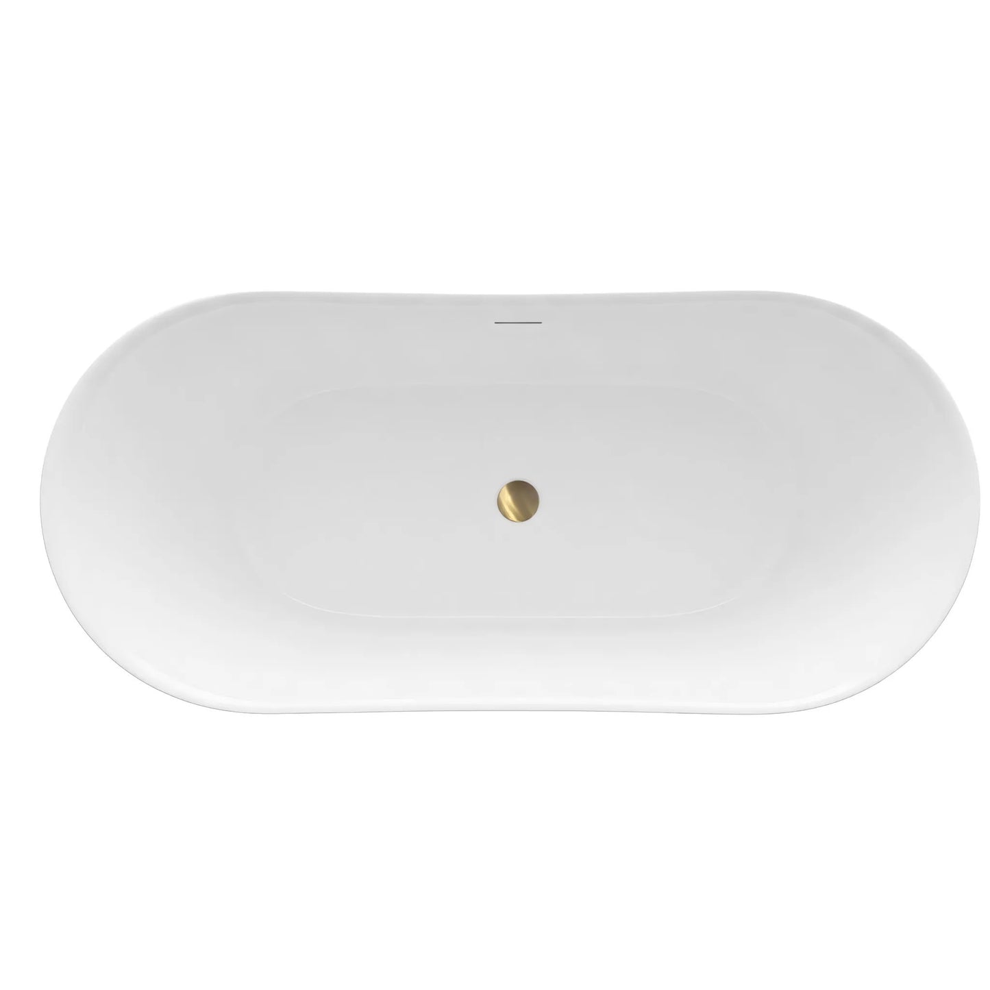 Freistehende Acrylbadewanne Lusso Slim 170 Gebürstete Gold Stöpselabdeckung 10