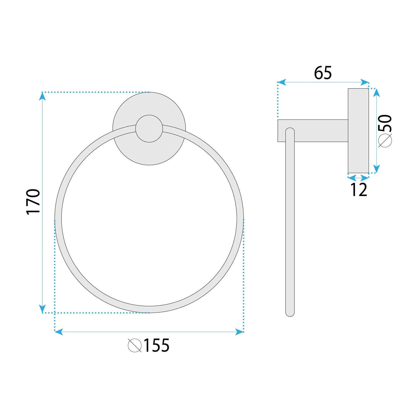 Handtuchhalter Ring 6610 Modern Titan  10
