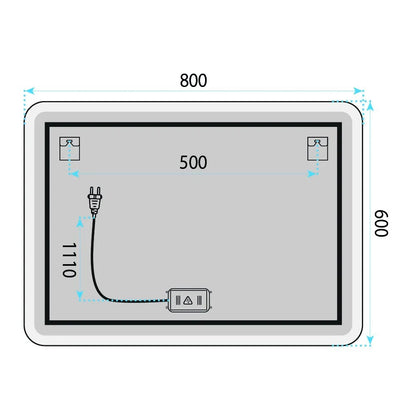 Spiegel LED 80x60cm TOP-3  10
