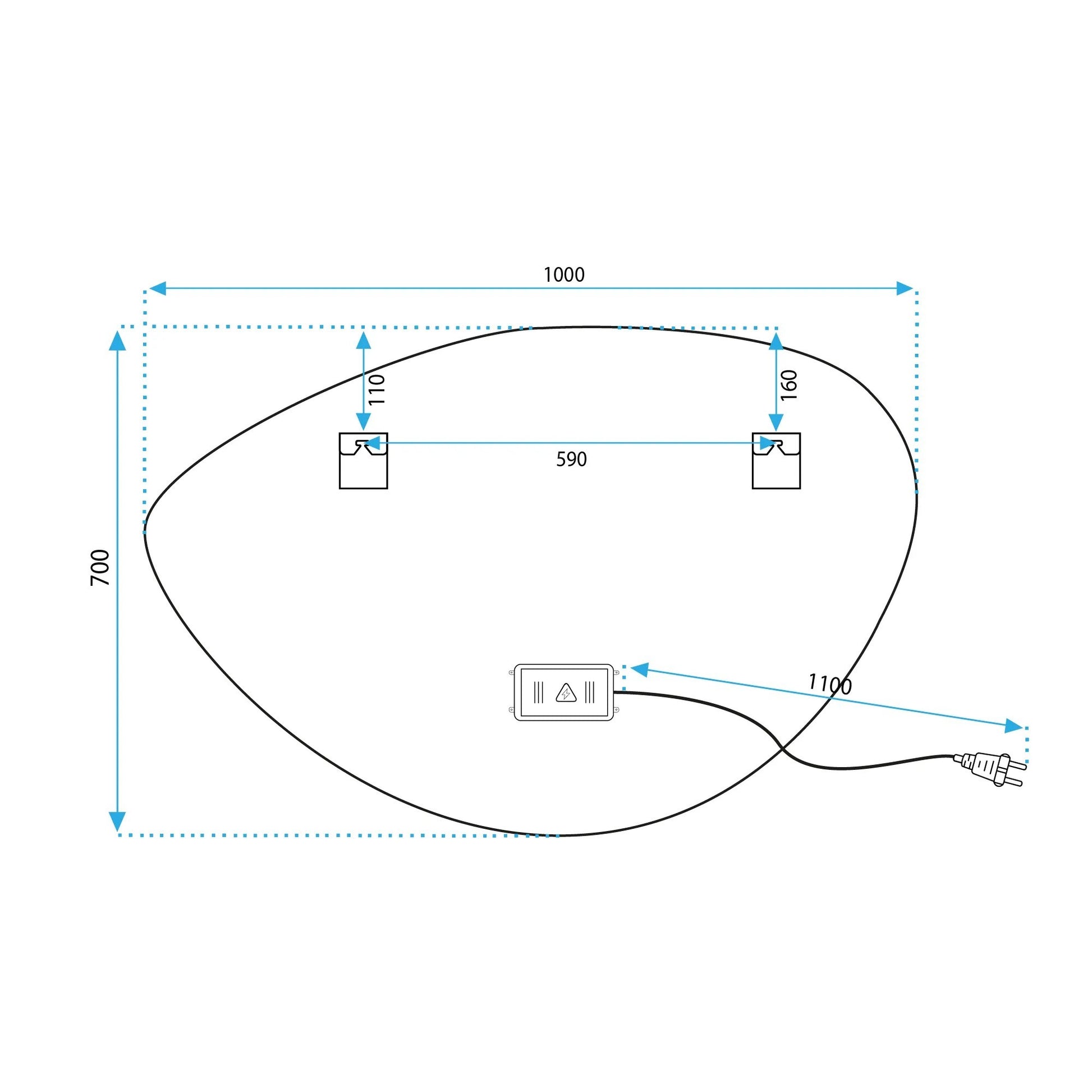 Spiegel LED 70x100cm FOG  10