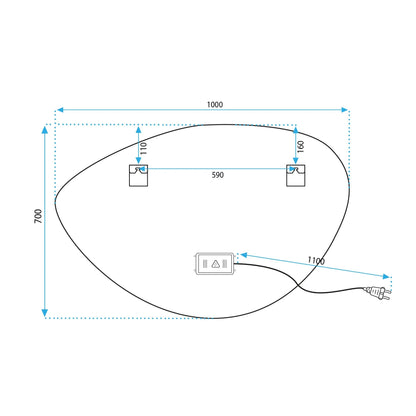 Spiegel LED 70x100cm FOG  10